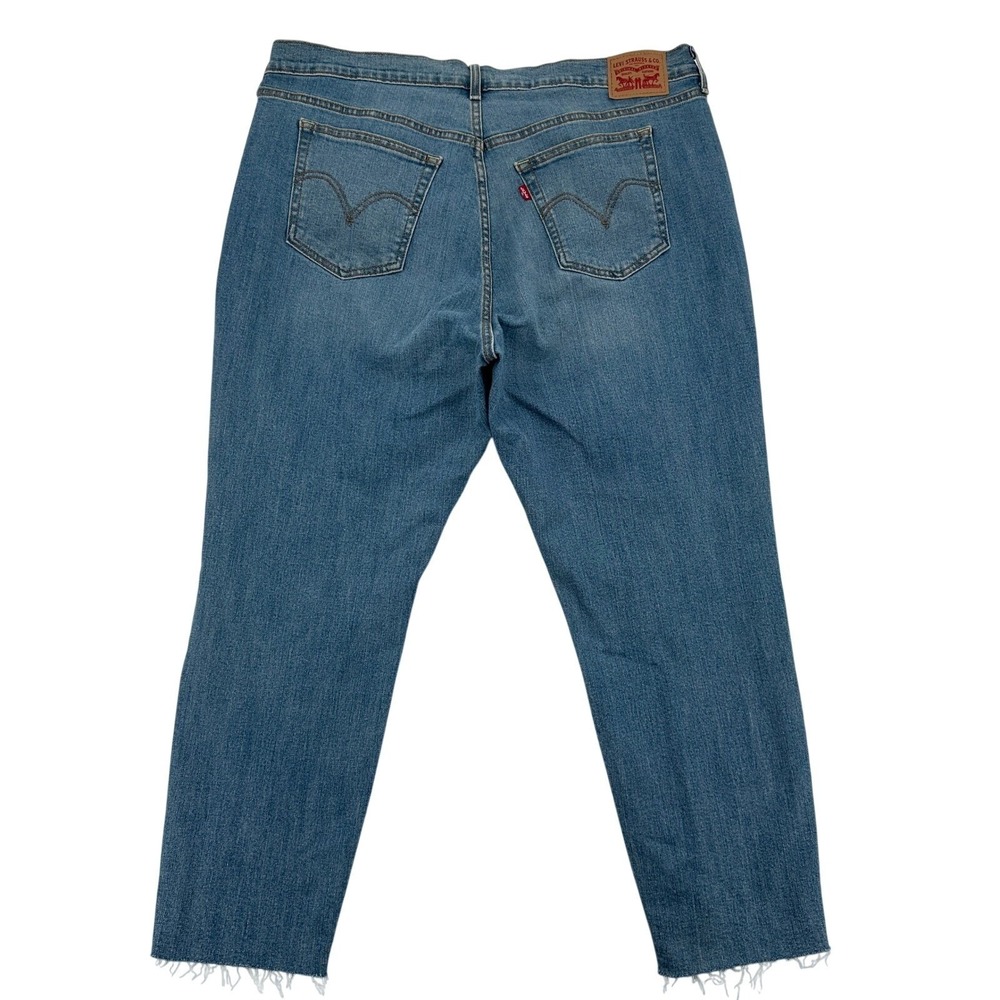 Levi's Wedgie Raw Hem Y2K Distressed Button Fly Skinny Denim Jeans Women's 20W